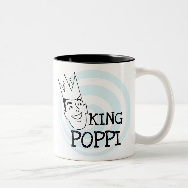 King Poppi T-shirts and Gifts Two-Tone Coffee Mug (Right)