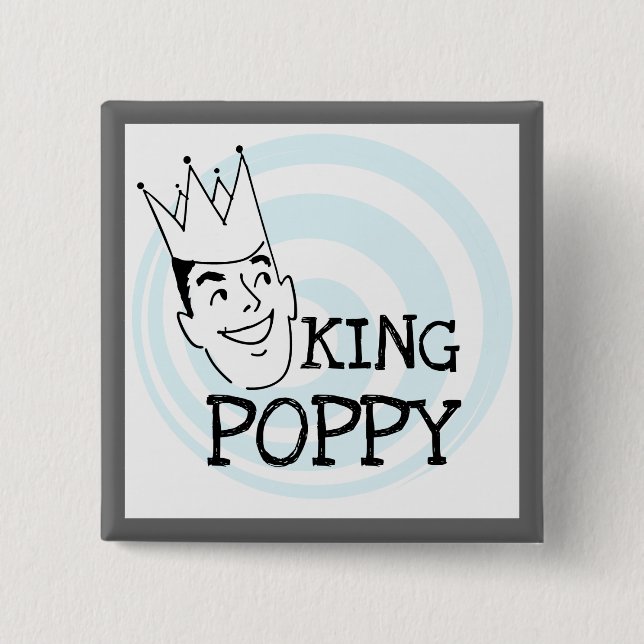 King Poppy T-shirts and Gifts 15 Cm Square Badge (Front)
