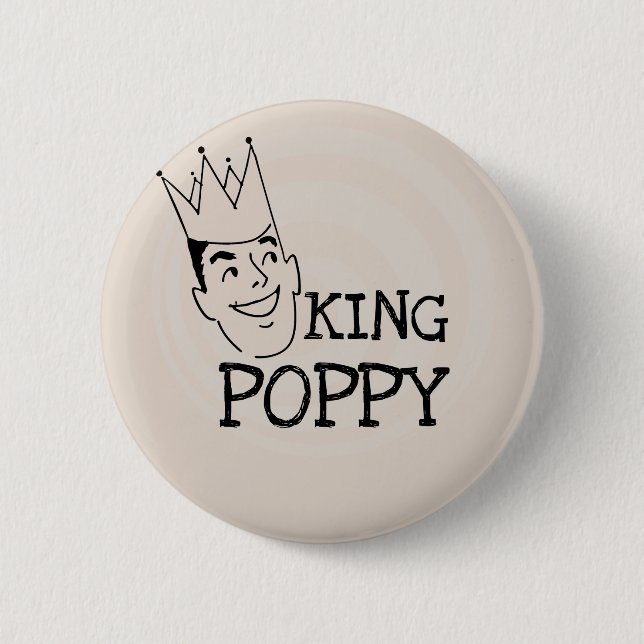 King Poppy T-shirts and Gifts 6 Cm Round Badge (Front)