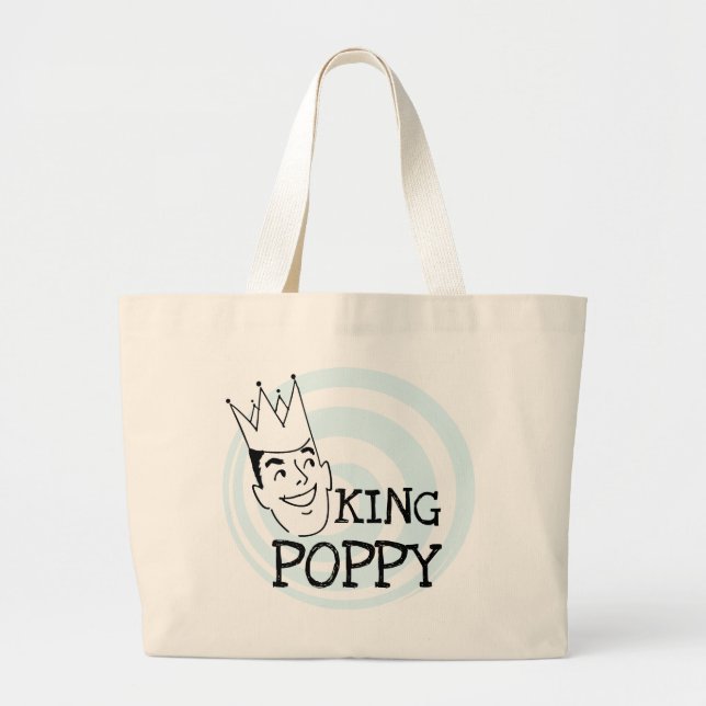 King Poppy T-shirts and Gifts Large Tote Bag (Front)