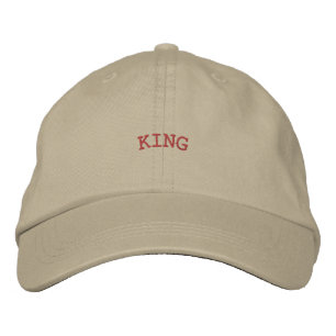 KING Powerful Stylish Text Hat Cotton Khaki Cap