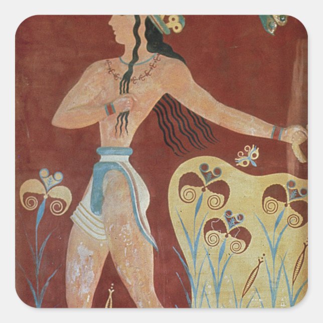 King-Priest or Prince with Lilies Square Sticker (Front)