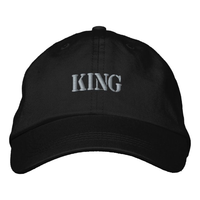 King Printed Text Name-Hat Surprise Visor Trucker Embroidered Hat (Front)