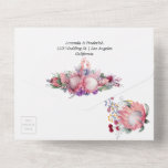 King Protea Blossoms Boho Wedding All In One Invitation<br><div class="desc">Soft delicate watercolor protea floral wedding invitation customisable to your specifics.</div>