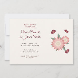 King Protea Boho Wedding Invitation