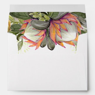 King Protea Bouquet Wedding invitation envelope