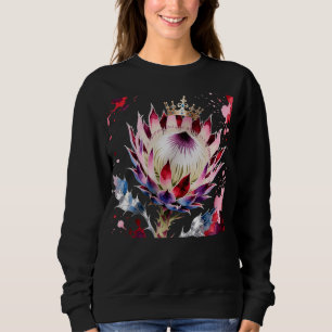 King Protea Exotic Watercolor Botanical Sweatshirt