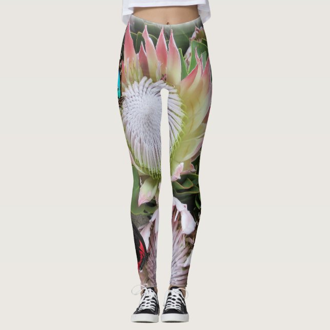 King Protea from South Africa Leggings (Front)