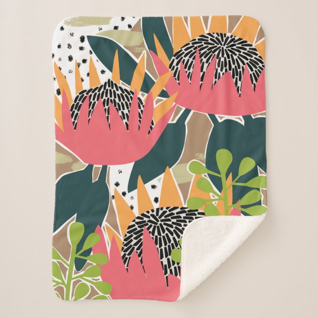 King Protea I Sherpa Blanket (Front)