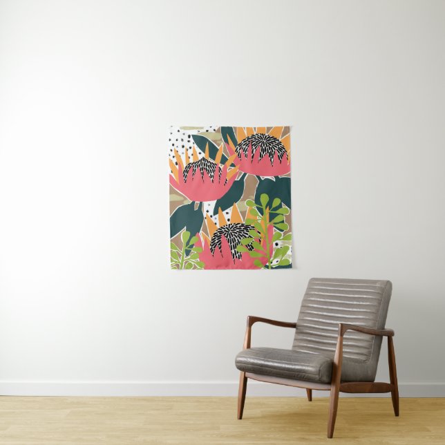 King Protea I Tapestry (In Situ)