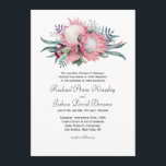 King Protea Watercolor Floral Wedding Invitation<br><div class="desc">Beautifully elegant and a popular choice in wedding flowers, this unique wedding invitation design features the exotic pink King Protea flower. Colours include light and dark pink, burgundy, teal and silver grey. Edit the sample text with your wedding details. Belonging to one of the oldest flower families in the world,...</div>