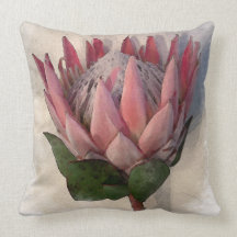 King Protea watercolor paper Pillow