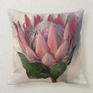 King Protea watercolor paper Pillow
