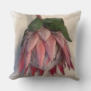 King Protea Watercolor paper Pillow