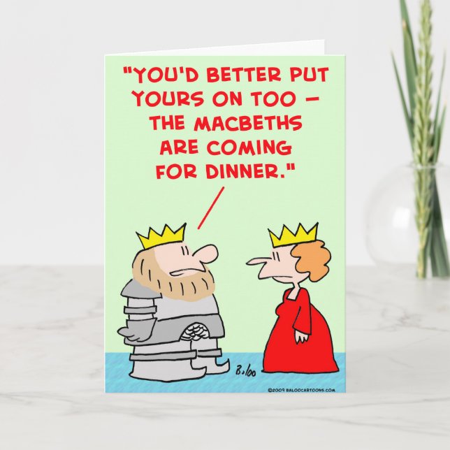 king queen armour macbeths dinner shakespeare card (Front)