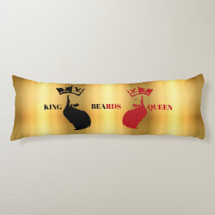 King&Queen Beards on Gold Body Cushion