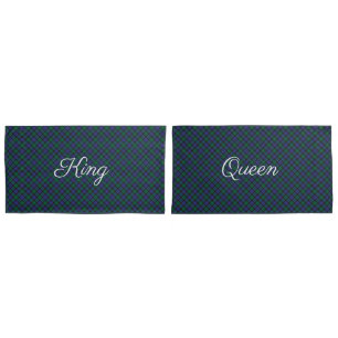 King Queen Blackwatch Tartan Royal Plaid Pillowcase