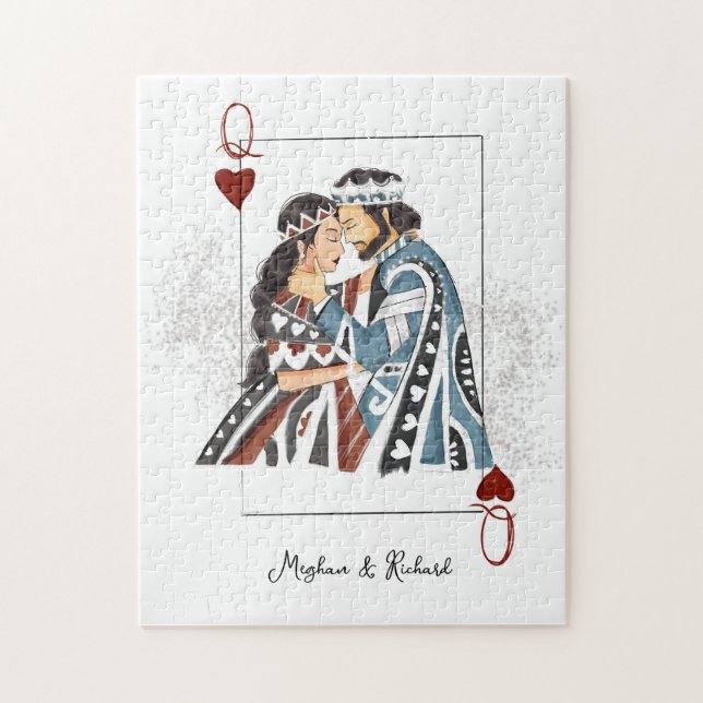 King queen couple card jigsaw puzzle (Vertical)