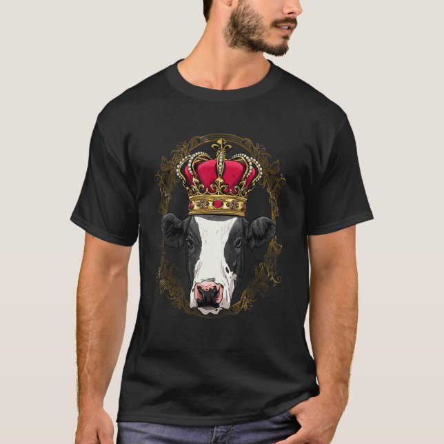 King Queen Cow Cattle Heifer Princess Cow  Farmer T-Shirt (Front)