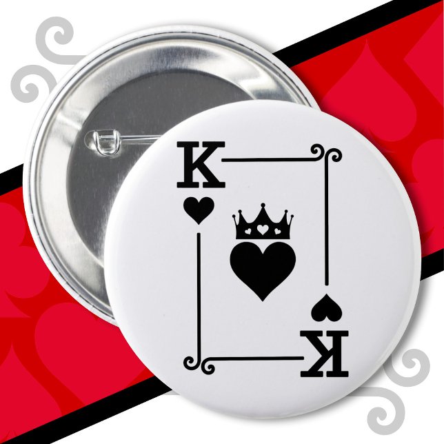 King & Queen Hearts Matching Couple King of Hearts 6 Cm Round Badge (Creator Uploaded)