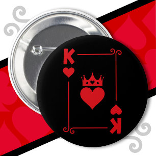 King Queen Matching Couple Costume King of Hearts 3 Cm Round Badge