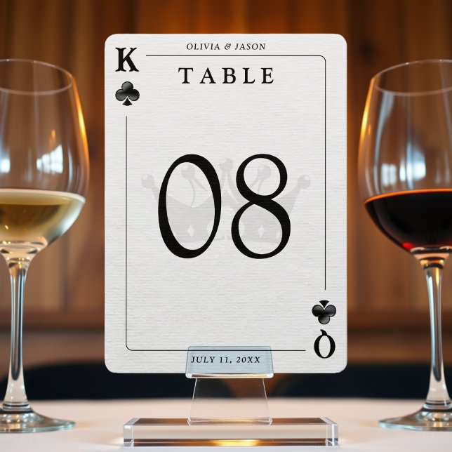 King & Queen of Clubs Playing Card Table Number (Creator Uploaded)