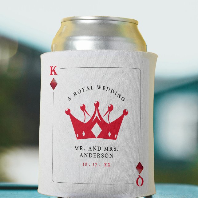 King & Queen of Diamonds Casino Poker Card Wedding Can Cooler (King & Queen of Diamonds Casino Poker Card Wedding Can Cooler
)