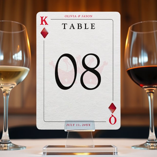 King & Queen of Diamonds Playing Card Table Number (King & Queen of Diamonds Playing Card Table Number
)