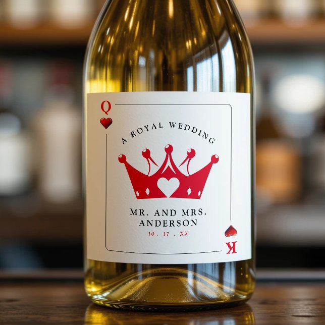 King & Queen of Hearts Casino Poker Card Sparkling Wine Label (King & Queen of Hearts Casino Poker Card Sparkling Wine Label
)