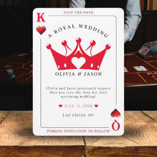King & Queen of Hearts Casino Poker Card Wedding