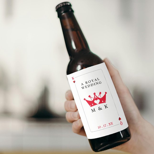King & Queen of Hearts Casino Poker Card Wedding Beer Bottle Label (King & Queen of Hearts Casino Poker Card Wedding Beer Bottle Label
)