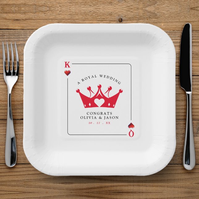 King & Queen of Hearts Casino Poker Card Wedding Paper Plate (King & Queen of Hearts Casino Poker Card Wedding Paper Plates
)