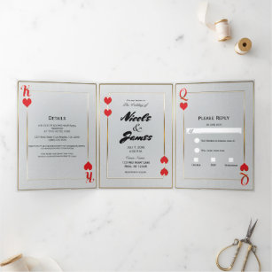 King & Queen of Hearts Playing Card Casino Wedding
