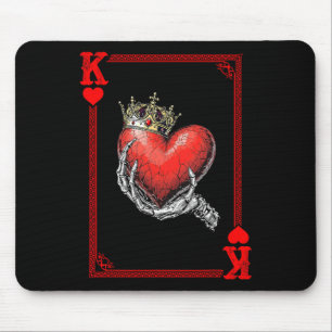 King Queen Of Hearts Playing Card Couple Matching Mouse Pad