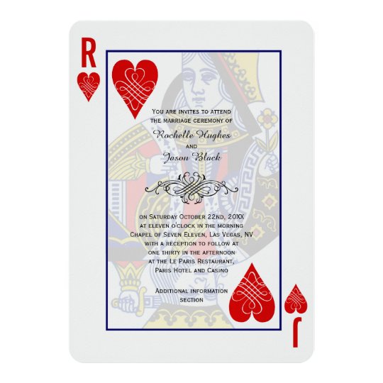 King Queen Playing Card Invitation