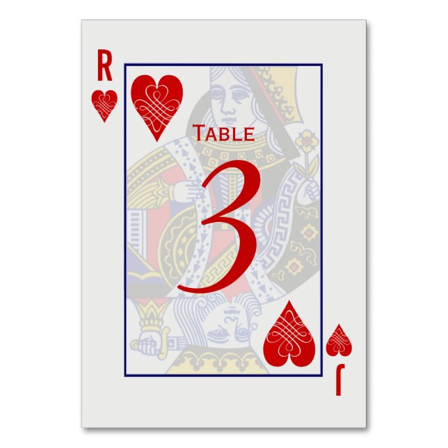 King Queen Playing Card Table Cards (Front)