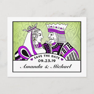 King & Queen Playing Cards Save the Date PostCard