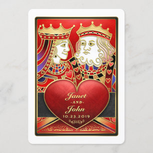 King & Queen Red & Black Vegas Wedding Invite