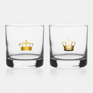King queen whiskey glass