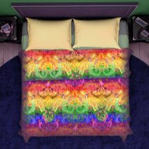 KING Rainbow Dragon Damask - Pride Flag Colours