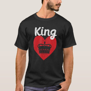 King Red Heart Crown Silhouette Couples Man Woman T-Shirt
