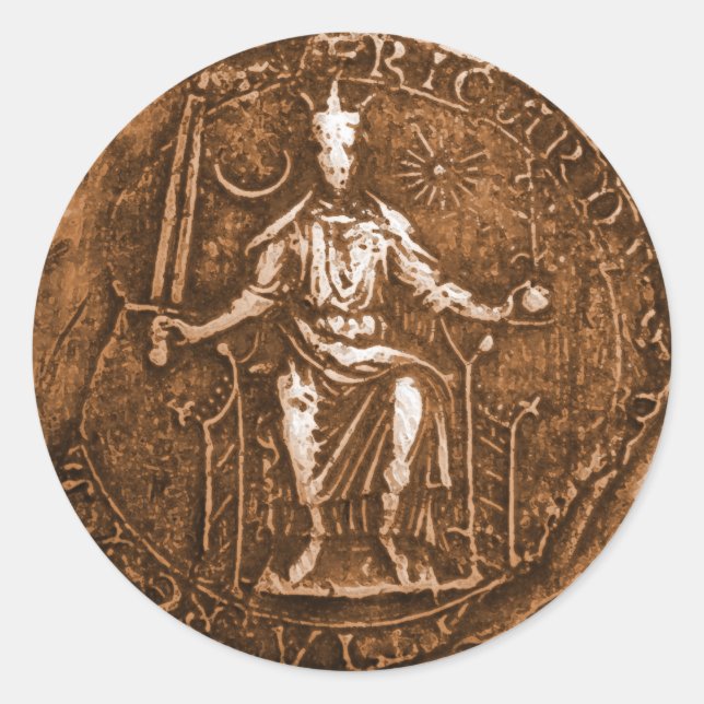 King Richard I, The Lion Heart Classic Round Sticker (Front)