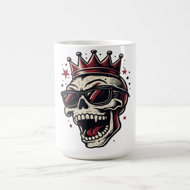 King Rockstar Skull with Sunglasses Coffee Mug (Center)