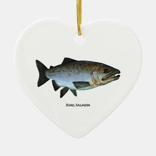 King Salmon Ceramic Tree Decoration (Front)