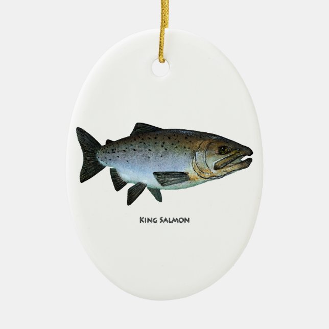King Salmon Ceramic Tree Decoration (Front)