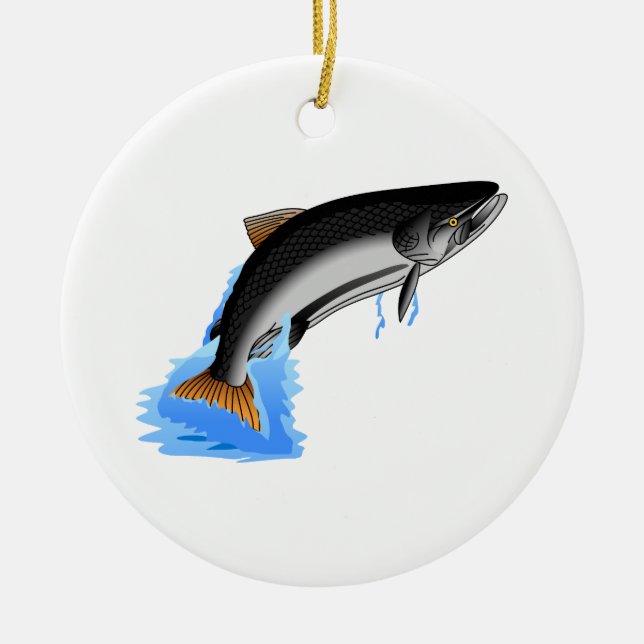 King Salmon Ceramic Tree Decoration (Front)