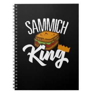 King sandwich food lover cooking gift notebook