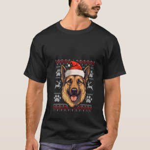 King Shepherd Santa Hat Christmas Funny Dog Mum Da T-Shirt