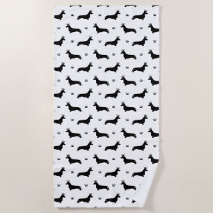 King Short Hair Dachshund - pattern 1 Beach Towel