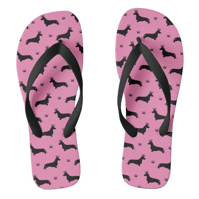 King Short Hair Dachshund - pattern 1 Thongs (Footbed)